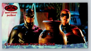 1997 Skybox Batman & Robin Widevision #4 Crashing the Scene Trading Card DC - Picture 1 of 2