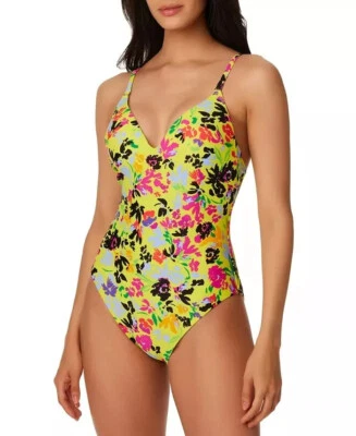Traje de baño de una pieza estampado floral citrón talla pequeña BAR III $94 - NUEVO CON ETIQUETAS Foto 1 de 4