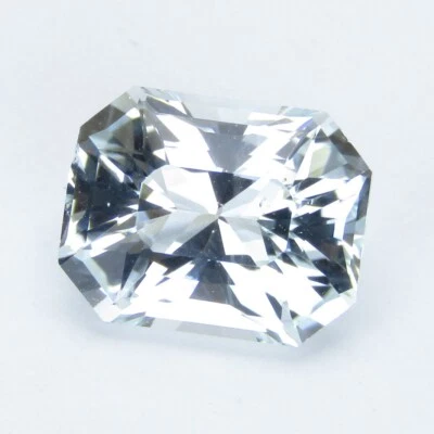 Piedras preciosas colección corte radiante topacio blanco natural brillante de 5,00 quilates 11x8,6 mm Foto 1 de 4