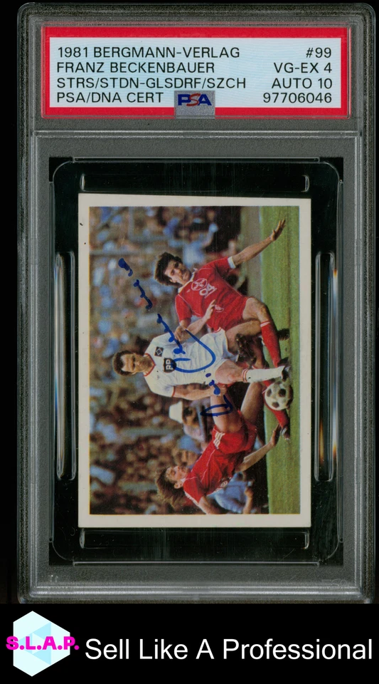 FRANZ BECKENBAUER STRS/STDN-GLSDRF/SZCH BERGMANN-VERLAG 1981 99 AUTO PSA 4 - Bild 1 von 2