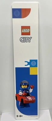 Lego CITY Exhibición Letrero Tienda Promo 24” X 5” Doble Cara Coche de Carreras Guy 71021 Foto 1 de 4