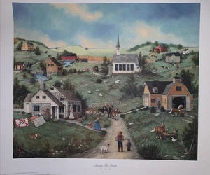 Firmada Linda Nelson Stocks Airing The Quilts # 24/1750 American Art Print Farms - Imagen 1 de 22