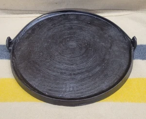 Antique Early 1800's Primitive Cast Iron Hearth Griddle w/Bail Handle - Restored - Picture 1 of 19