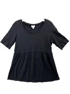 J. Jill Damen Schwarz Gr. Petite S Leinenmischung Schößchen Pullover Tunika Kurzarm - Bild 1 von 13