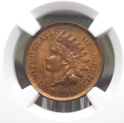 1906 Indian Head Cent 1c NGC MS65 RB #018 Gem BU Unc Red Brown ECC&C, Inc. - Image 1 of 4