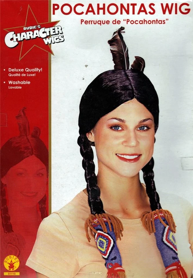 NATIVE AMERICAN INDIAN GIRL South Western Pocahontas BLACK HAIR WIG Costume New - Image 1 of 1