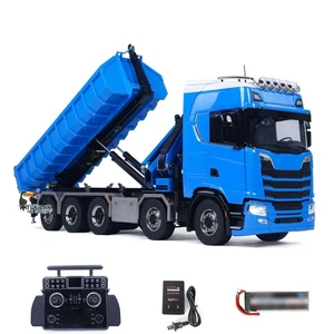 RC 1/14 Hydraulic Dumper & Crane 770S 10x10 3-speed RTR Full Dump Trucks Battery - Picture 1 of 12