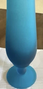 Vaso vintage Westmoreland Swung Bud blu nebbia raso 9,5' - Foto 1 di 5