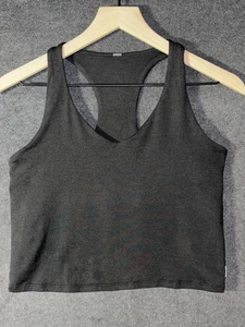 Women’s Vuori Clothing Halo Performance Crop Tank Top 2.0 Heather Black Large - Picture 1 of 5