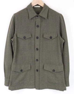 SUITSUPPLY William EB Men's Jacket UK38R Green Relaxed Fit Wool Overshirt - Image 1 of 4