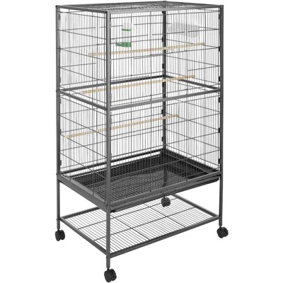 TECTAKE Vogelkäfig Groß Vogelvoliere XL Wellensittich Vogelhaus Tierkäfig 131 cm hoch