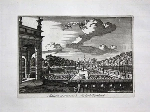 1735 - Zorgvliet Den Haag Holland Palace Engraving Ratelband Map - Picture 1 of 1