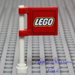 NEW Lego Minifig 2-Sided LEGO FLAG - Red & White Banner Sign w/Lego Logo Decal - Picture 1 of 3