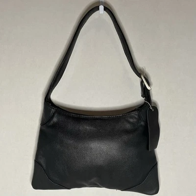 Bolso de Mano Vintage Chaos Cuero Genuino Y2K Negro Pequeño Foto 1 de 4