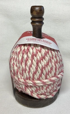 Martha Stewart CINTA DECORATIVA EN CARRETE DE MADERA ROSA BLANCO PLATA 35 YARDAS NUEVA CON ETIQUETAS Foto 1 de 2