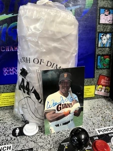Willie McCovey March of Dimes Golf Bag Rain Cover + Signed Autographed Postcard - Imagen 1 de 10