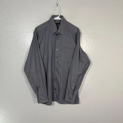 Camisa Ermenegildo Zegna Para Hombre Gris Mediana Manga Larga Pata de Gallo Abotonada Foto 1 de 4