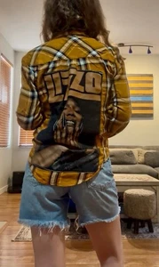 LIZZO Upcycled Karo Flanell Retro Rap Hip Hop Karo Flanell Hemd Bluse Gr. S - Bild 1 von 9