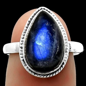 Blauer Feuer Labradorit - Madagaskar 925 Sterling Silber Ring Gr.7,5 Schmuck R-1009 - Bild 1 von 5