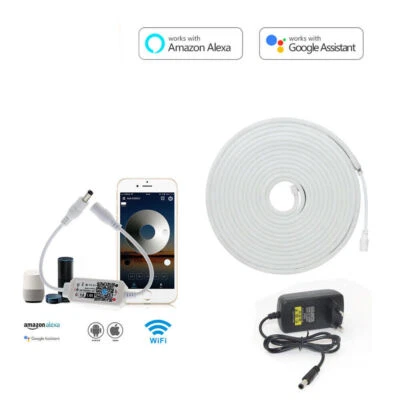 WiFi LED Flexible Neon Light Glow Strip Lights Tube Rope lamp Alexa Google Home - Image 1 of 4