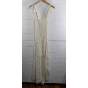 Joyfolie Damen Camila Spitzen Maxikleid Gr. L Ivory Schlitz Bohemian Hochzeit Dusche - Bild 1 von 12