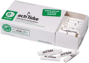 ActiTube Filtre à Charbon Activé 8mm Contenu 100 avec Deux Keramik-Kappen Blanc - Imagen 1 de 3