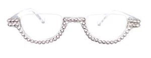 Half Moon Bling Women's Reading Glasses with Genuine European Crystals - Picture 1 of 4