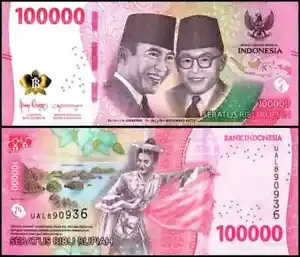 ONE MILLION INDONESIA RUPIAH - 10 x 100,000 IDR Banknotes - AUTHENTIC 2022 Notes - Picture 1 of 2