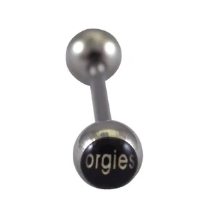 Orgies Tongue Bar 316L Surgical Stainless Steel Barbell Body Jewelry - Picture 1 of 4