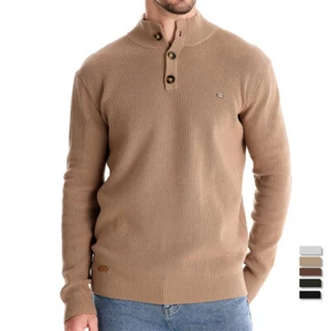 Men's Slim Fit Button Sweater Casual Knitted Pullover Warm Sweaters - Imagen 1 de 13