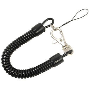 Long Plastic Spiral Key Chain Ring Retractable Clip Stretchy Coil Spring Keyring