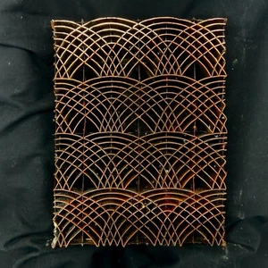 Sello de cobre Tjap Cap Chop artesanal batik arcos superpuestos #2 6,5" x 8,5" - Imagen 1 de 2