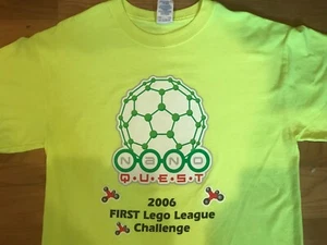 LEGO Nano Quest 2006 boys large vintage T-shirt bright neon yellow - Picture 1 of 7