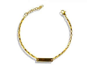 Bahnmüller Edelstahl-Armband Armkette 18K Vergodet Länge:21cm B:2,0mm 5mm (1022) - Bild 1 von 1