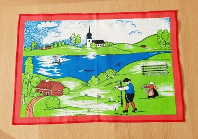 Scandinavian landscape scene table runner/mat - Image 1 of 4