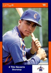 1990 Columbia Mets Postcards Play II 6 Tito Navarro Rio Piedras Puerto Rico Card