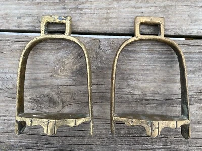 Antique Indo-Persian saddle stirrups - Image 1 of 4
