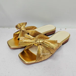 Women's Bow Slides Slip-on Sandals Comfy Flats Slippers Beach Mules Slider Shoes - Picture 1 of 16