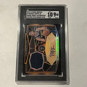 2018-19 Panini Obsidian Michael Porter Jr. RPA Orange 33/50 SGC 9 Black Auto 10 - Picture 1 of 4