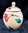 Pottery...VINTAGE PURINTON SLIP WARE SMALL CANISTER IVY RED BLOSSOM DESIGN