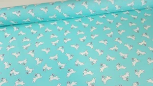 Hasensprung aquablau von Rose & Hubble 100% Baumwolle FAT QUARTER HALBER METER - Bild 1 von 1
