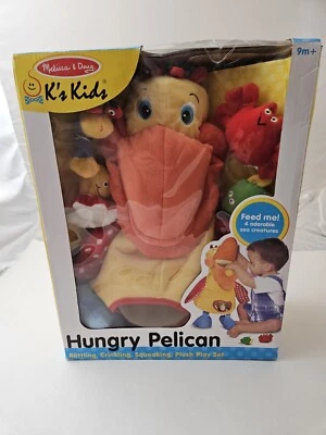 Melissa & Doug K's Kids Hungry Pelican Soft Baby Educational Toy Plush Play Set - Image 1 of 4