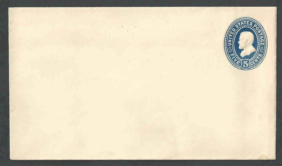 Ca 1889 U330 Mint Entire 5c Blue On White Die 92 Size 8  - Image 1 of 1