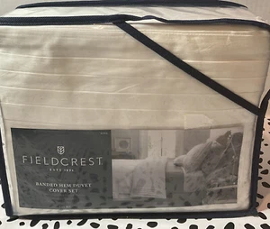 ⚡️Fieldcrest Banded Hem Duvet Cover set - Egyptian Cotton -King 🆕WITH DEFECTS⚠️ - Picture 1 of 4