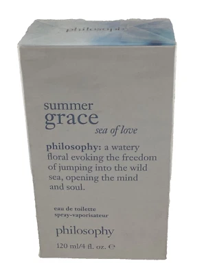 Philosophy Summer Grace SEA OF LOVE Eau De Toilette Spray 4 oz NEW SEALED IN BOX - Image 1 of 4