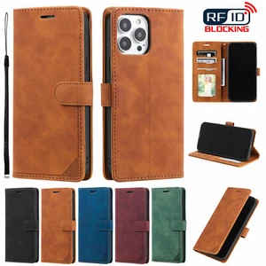 Leather Flip Wallet Phone Case For iPhone 11 12 13 Pro Max XR XS 7 8 SE 2020 - Picture 1 of 17