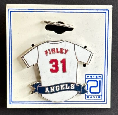 MLB Chuck Finley California Angels Jersey Lapel Pin VTG - Image 1 of 3