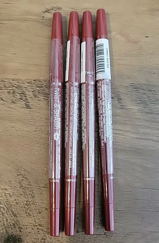 Styli-Style Twist & Sharp! Self Sharpening Lip Liner LPM001 Brick Red. QTY:4 - Image 1 of 1