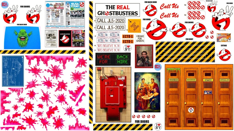 Calcomanías adhesivas Ghostbusters REPRO para vehículo Kenner Ecto y juego de bomberos Foto 1 de 1