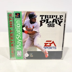 TRIPLE PLAY 98 PS1 PSONE SONY PLAYSTATION 1 COMPLETE SET EA SPORTS BASEBALL GAME - Picture 1 of 4